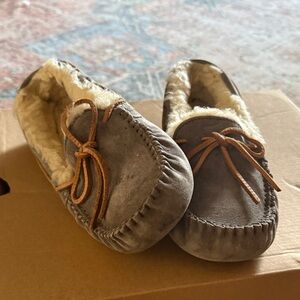 UGG Tan and Cream Moccasins